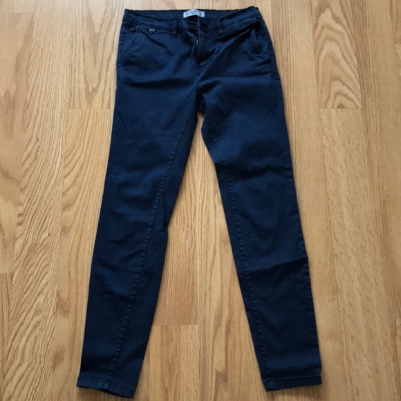 Pull&Bear Pants - Pull & Bear Navy Skinny Cotton Pants